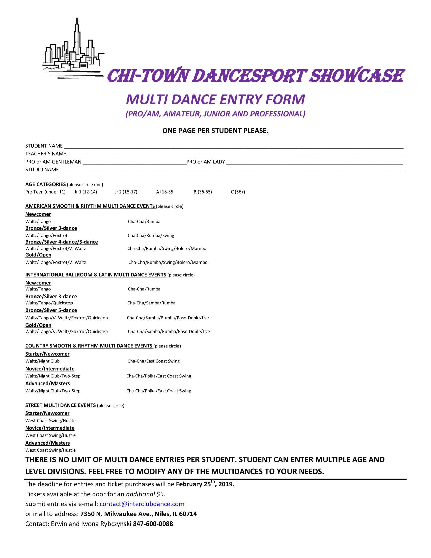 Multi-Dance Form