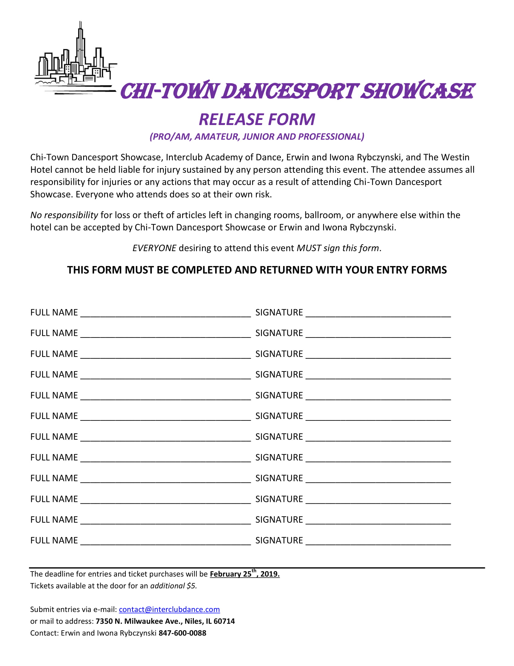Chi-Town Showcase Release Form